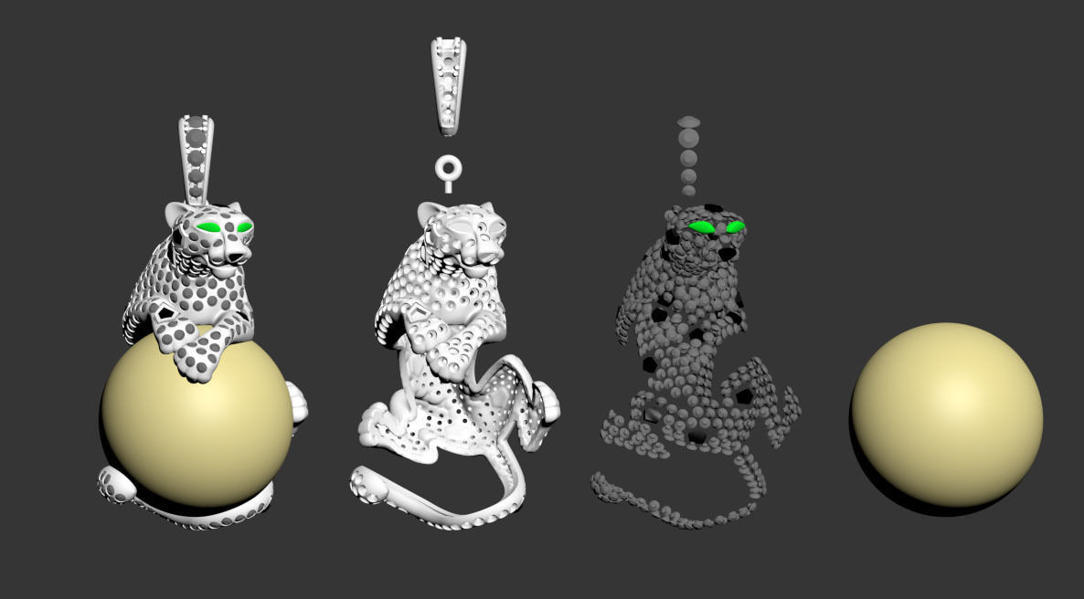 pendant panther 3D print model_10