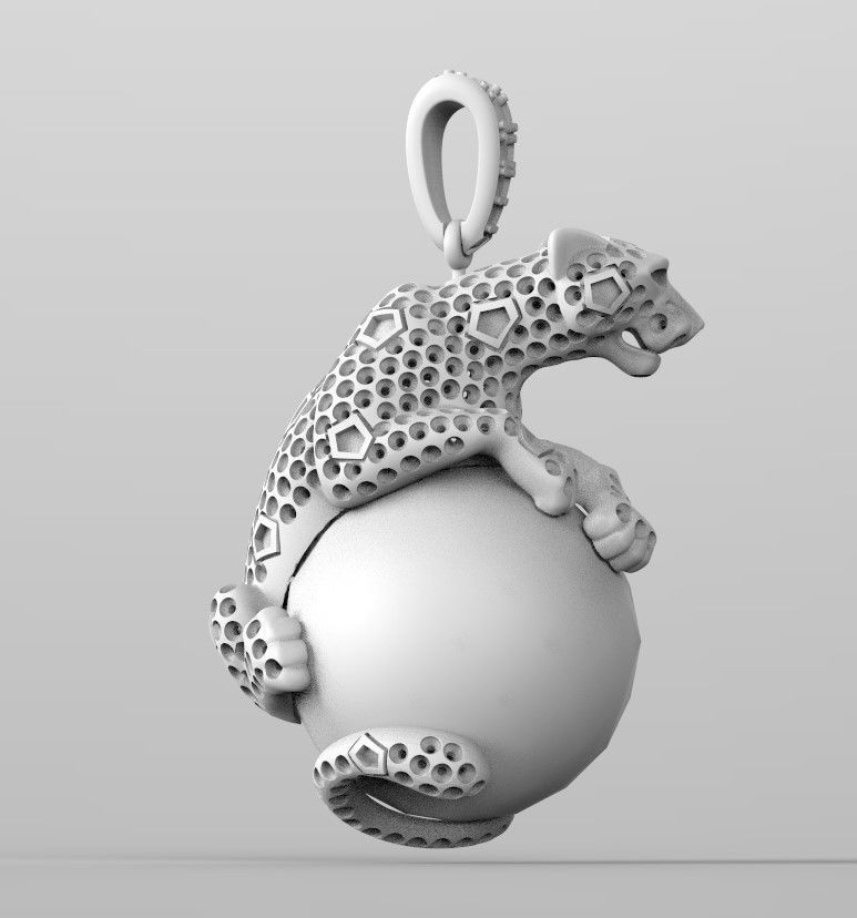 pendant panther 3D print model_2