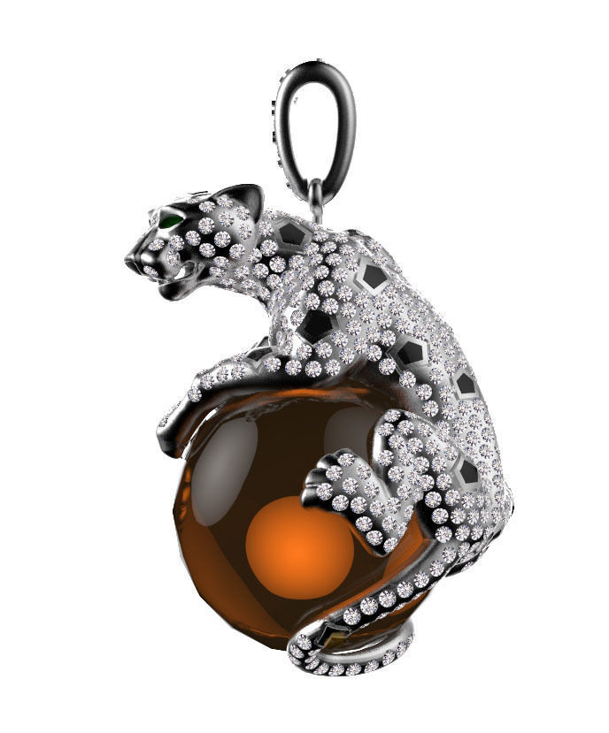 pendant panther 3D print model_1