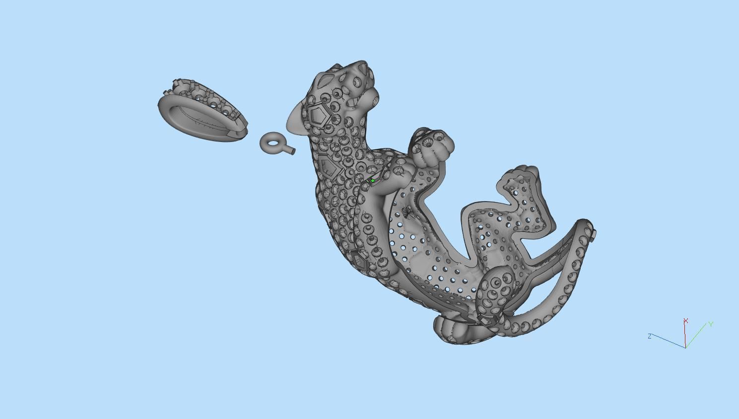 pendant panther 3D print model_12