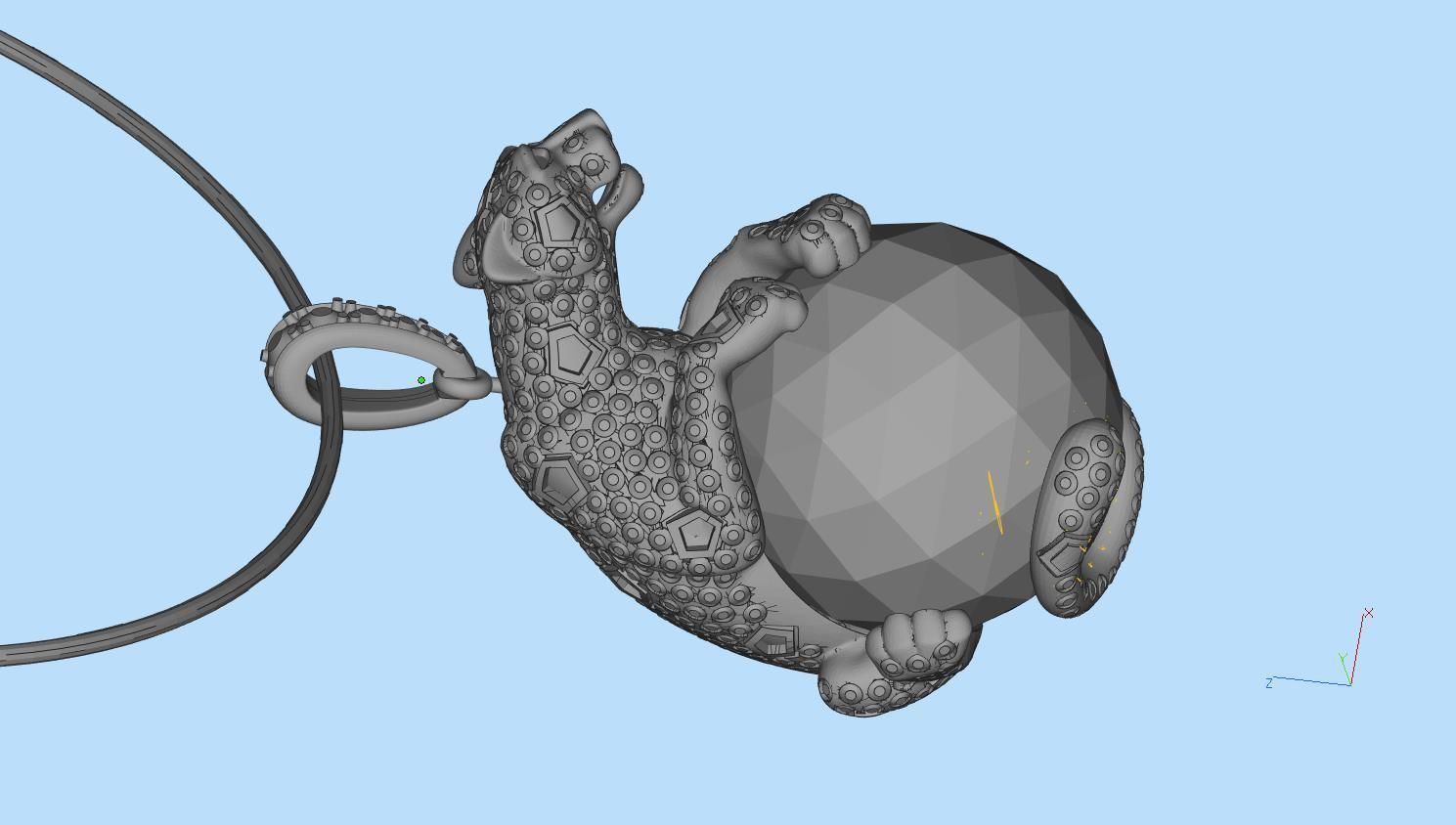 pendant panther 3D print model_13