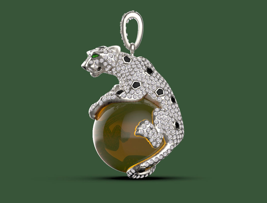 pendant panther 3D print model_6