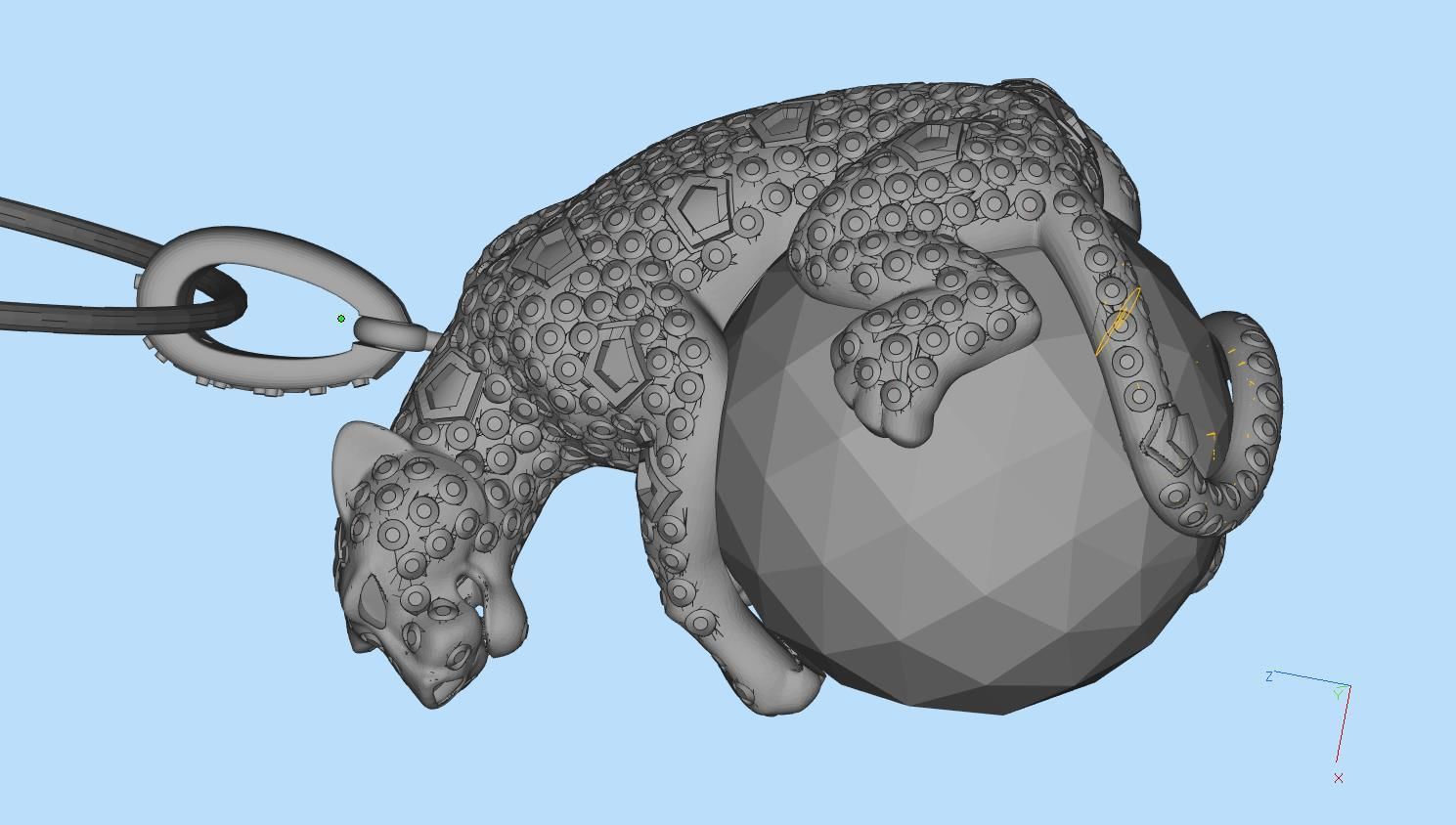 pendant panther 3D print model_16