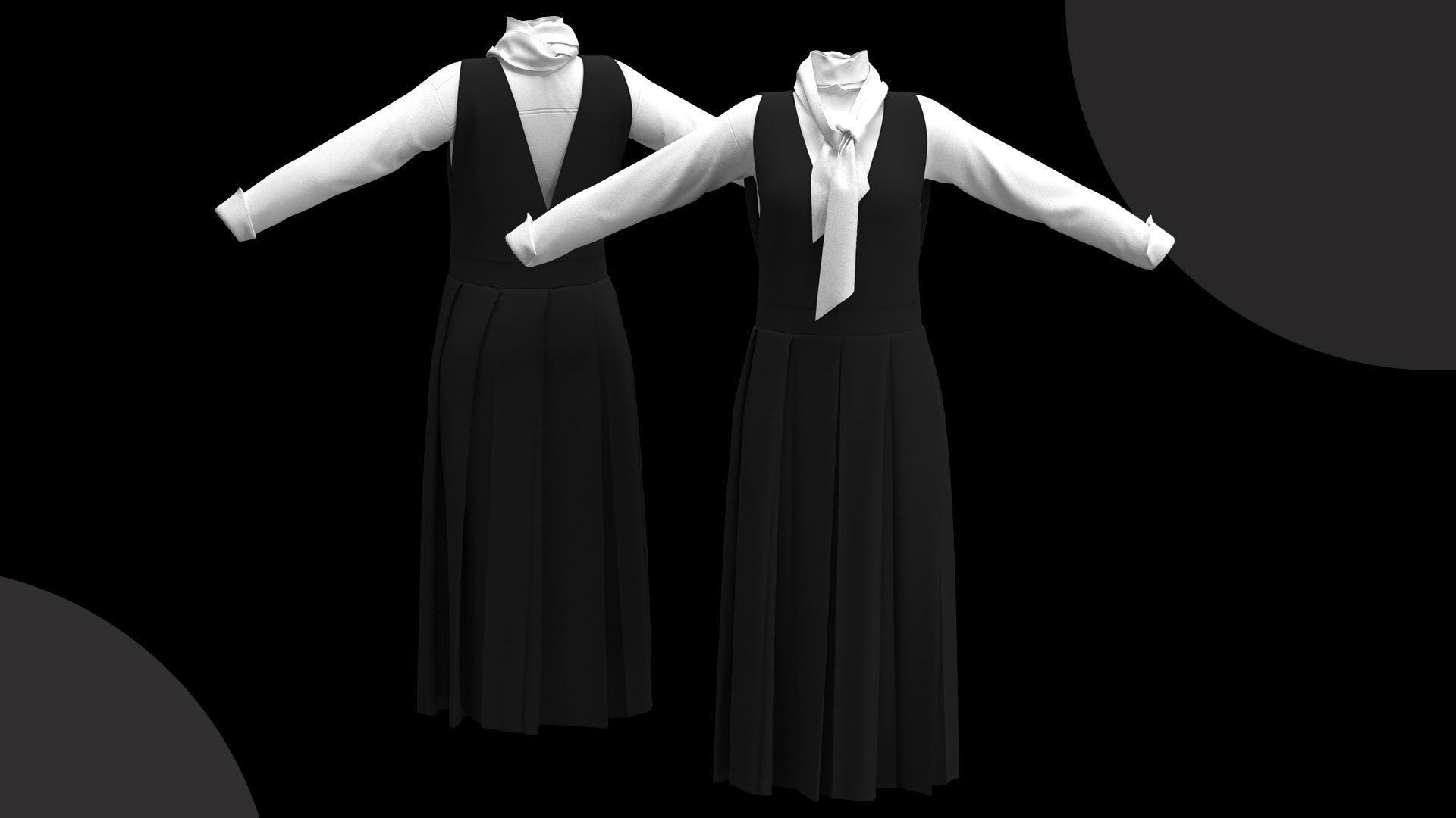 13 Different Styles of Female cartoon character clothing Vol 4 3D model_13