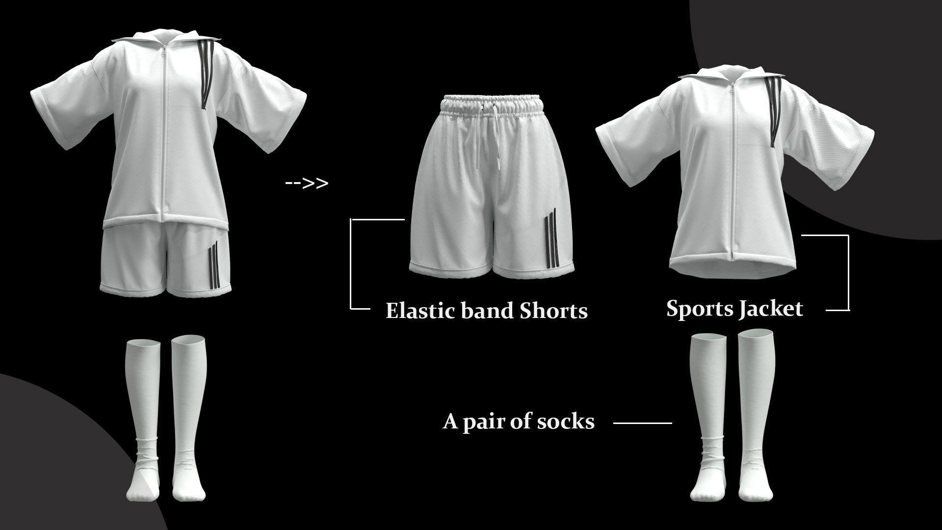 13 Different Styles of Female cartoon character clothing Vol 4 3D model_22