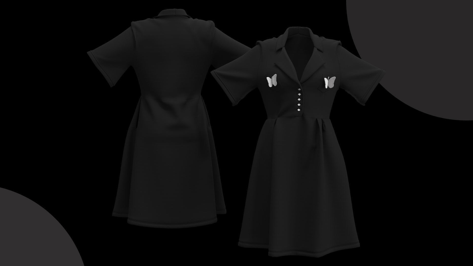 13 Different Styles of Female cartoon character clothing Vol 4 3D model_9