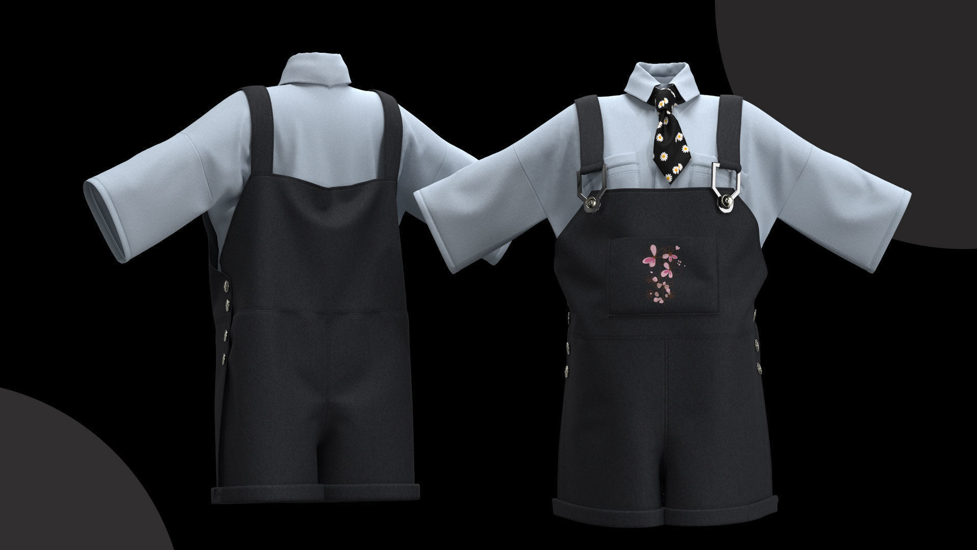 13 Different Styles of Female cartoon character clothing Vol 4 3D model_26