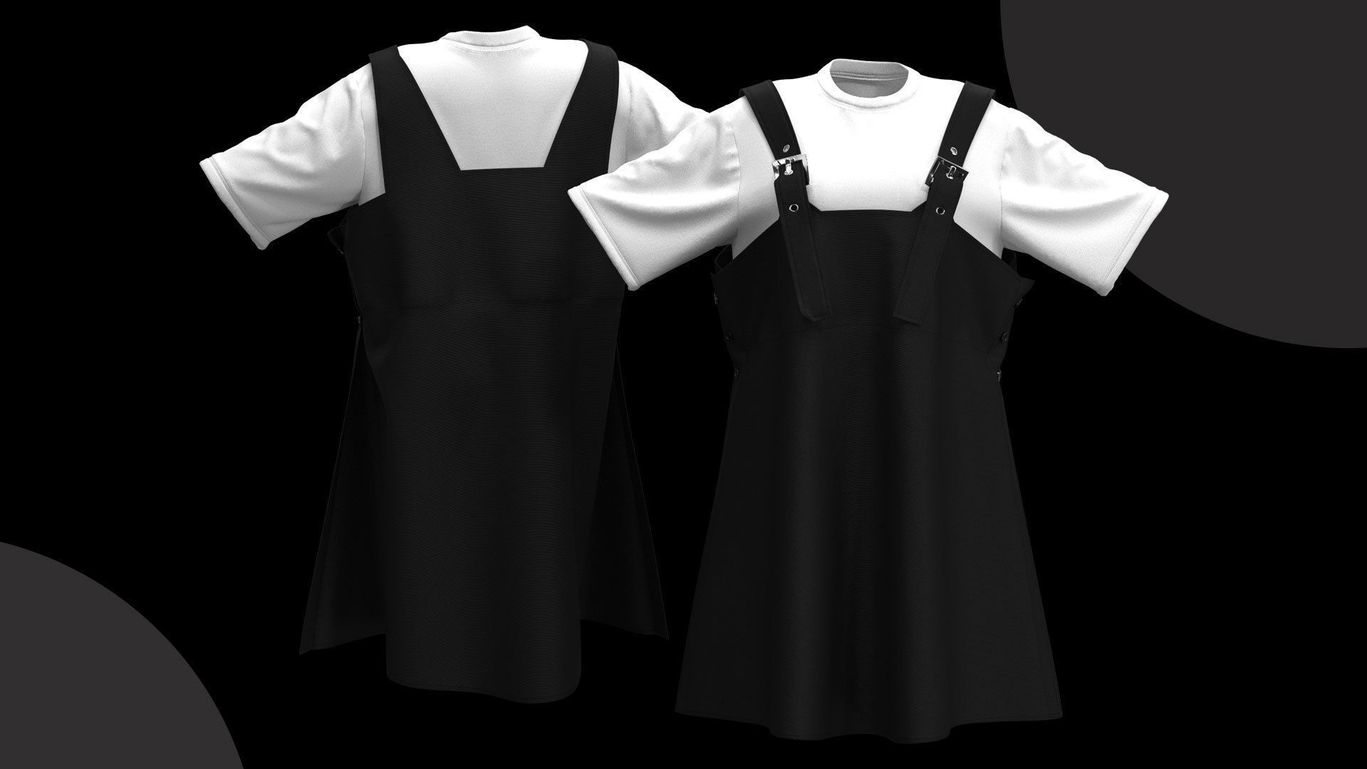 13 Different Styles of Female cartoon character clothing Vol 4 3D model_7