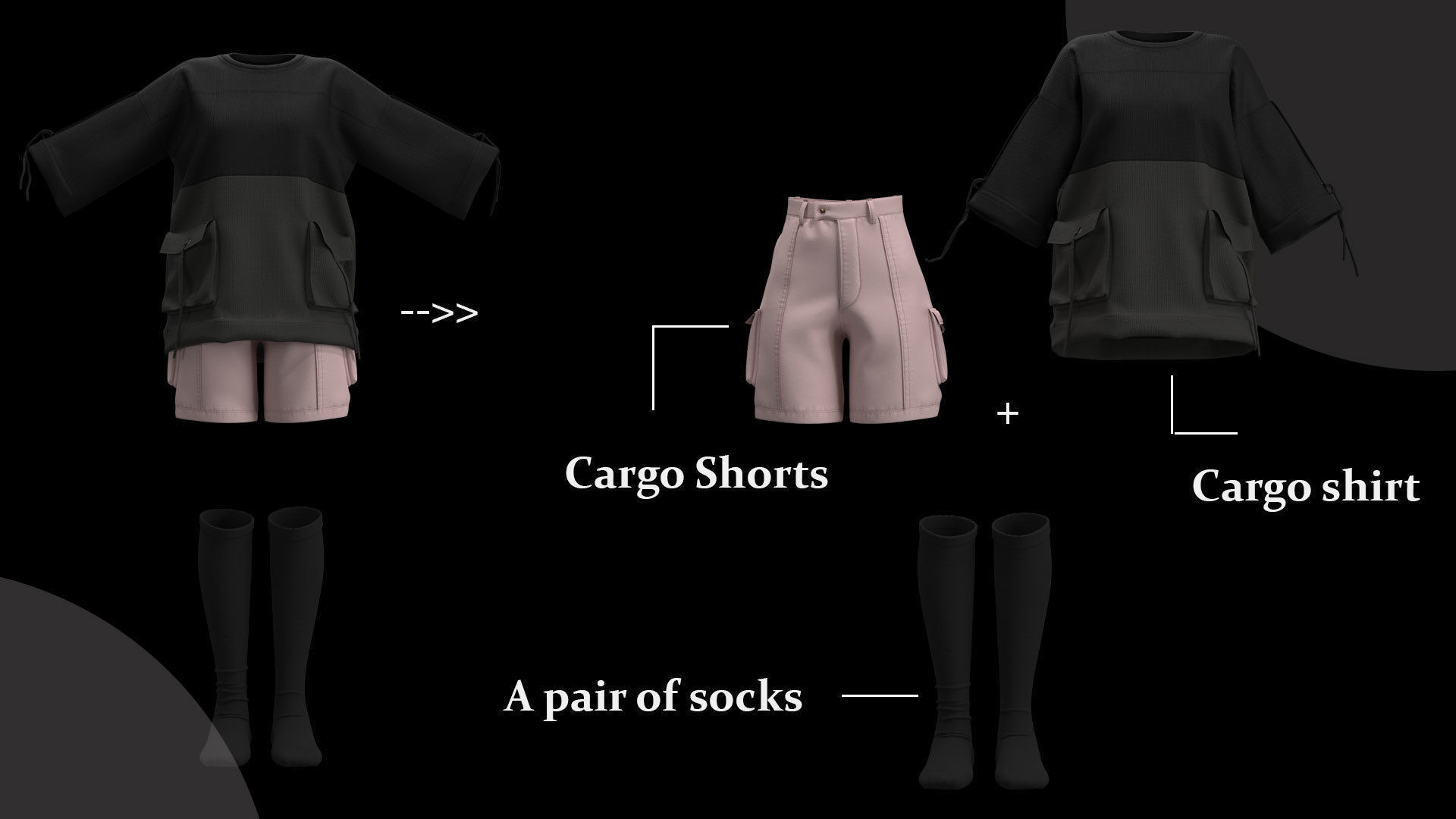 13 Different Styles of Female cartoon character clothing Vol 4 3D model_17