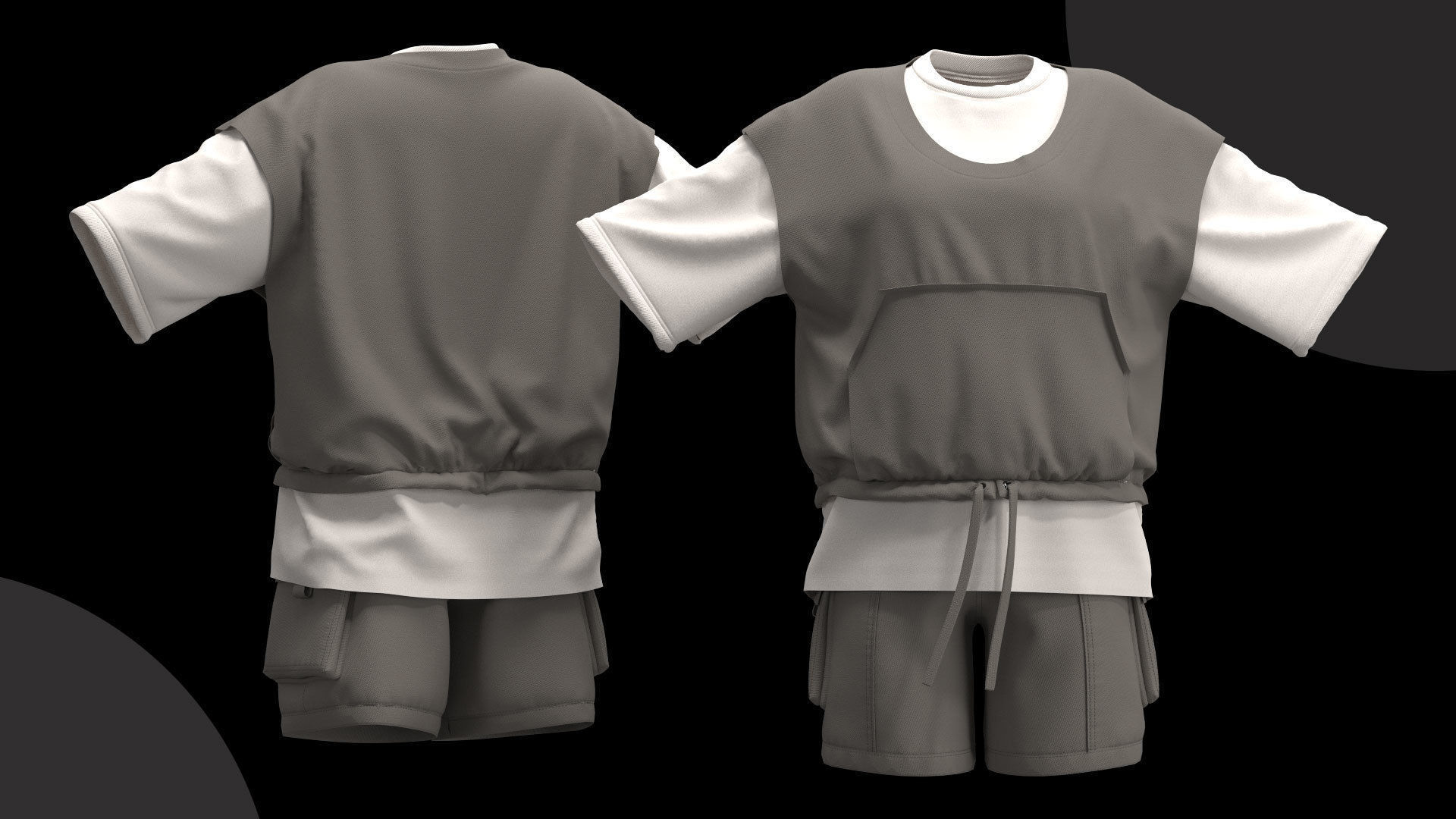 13 Different Styles of Female cartoon character clothing Vol 4 3D model_15