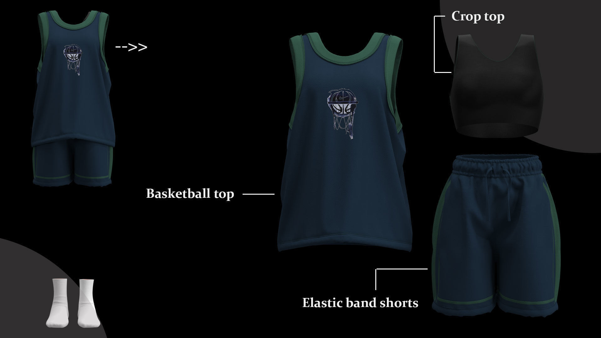 13 Different Styles of Female cartoon character clothing Vol 4 3D model_30