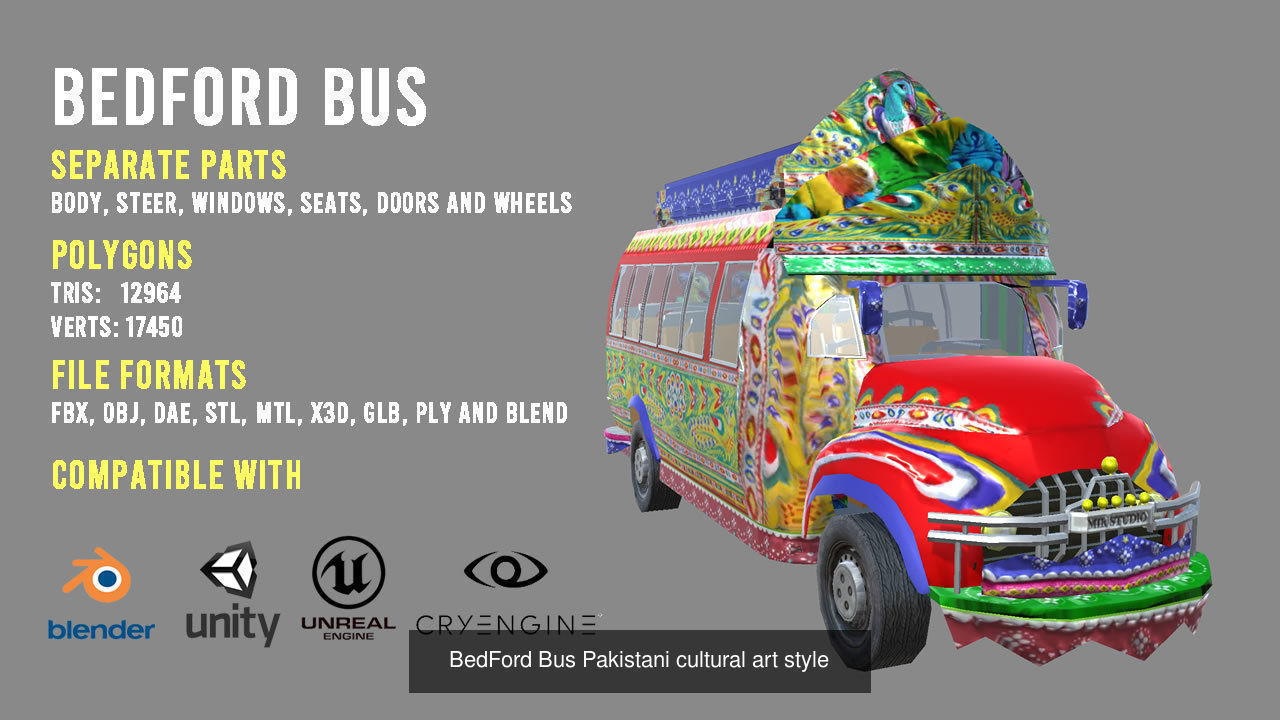 Bedford Buses Lowpoly 3D Model 3D Model Collection_1