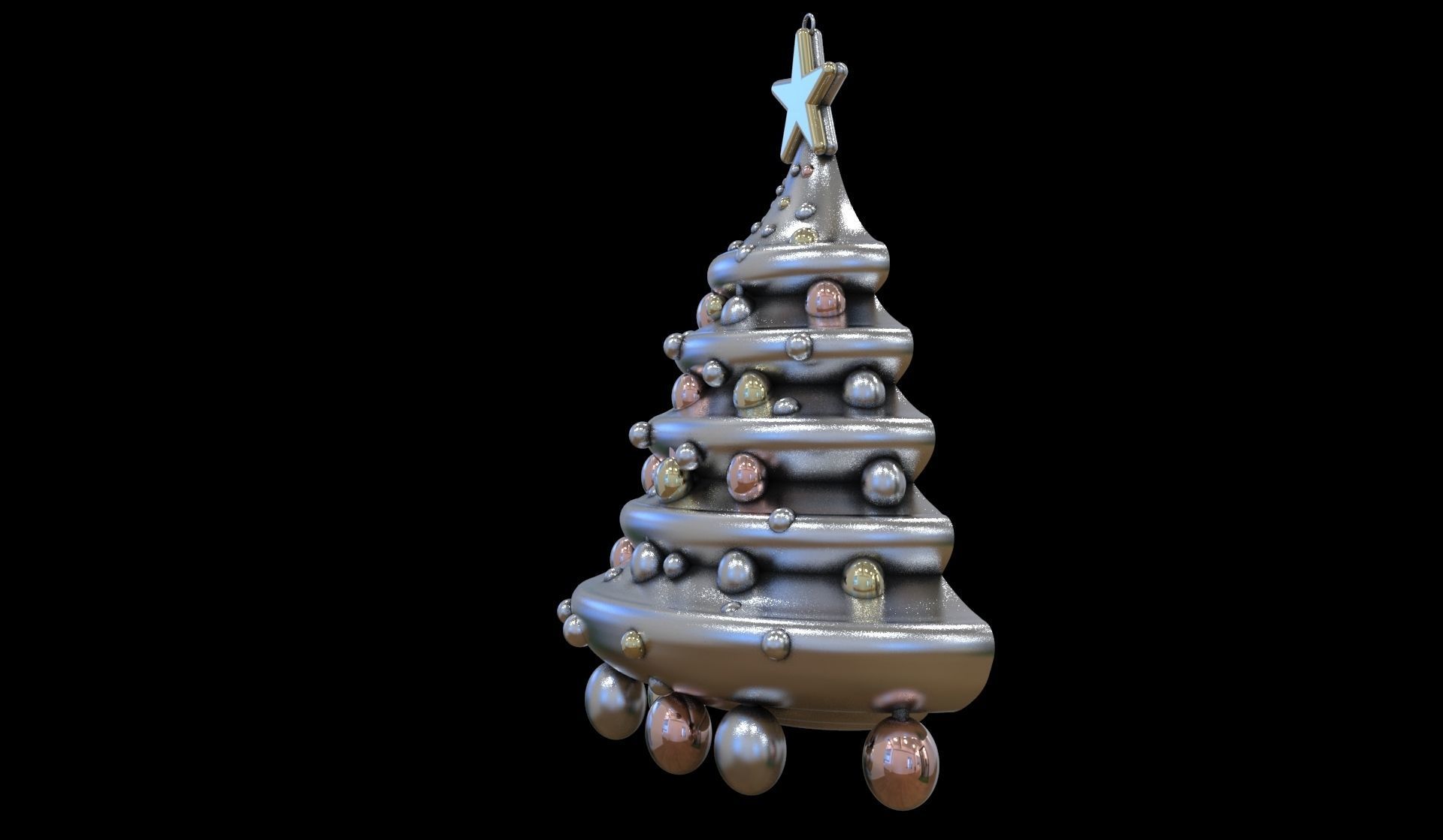 Christmas Tree Pendant 3D print model_7
