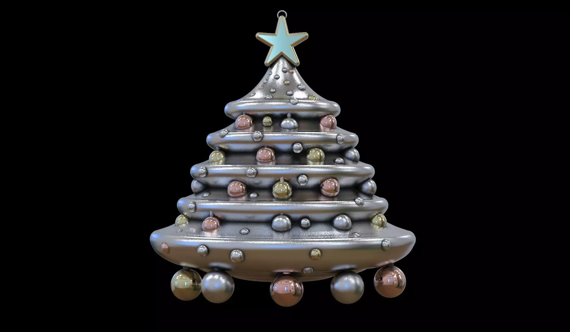 Christmas Tree Pendant 3D print model_0