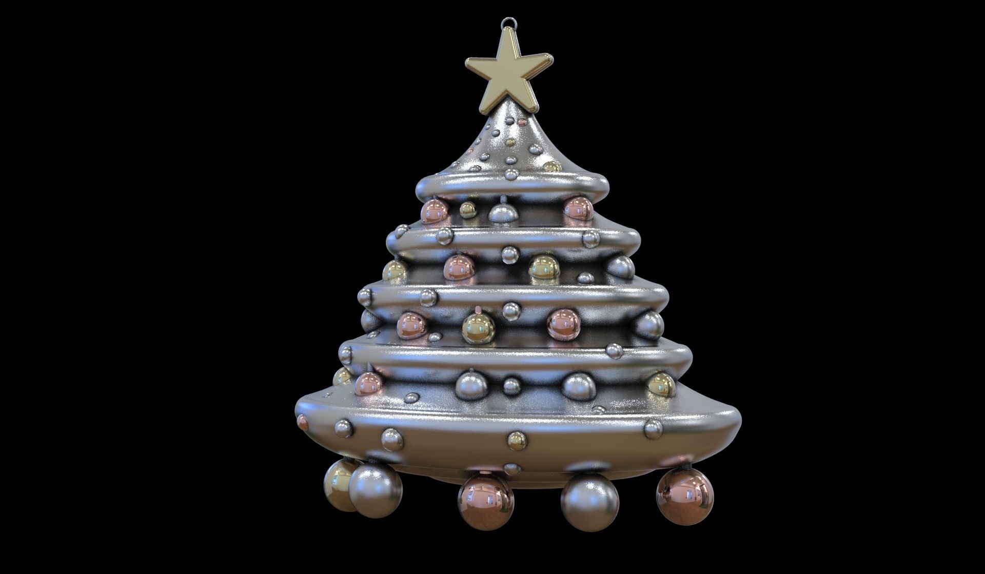 Christmas Tree Pendant 3D print model_5