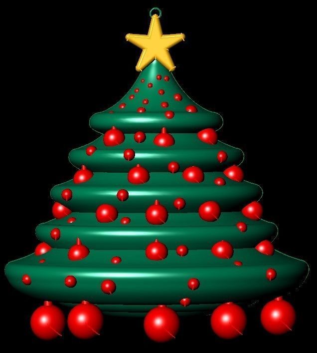 Christmas Tree Pendant 3D print model_1