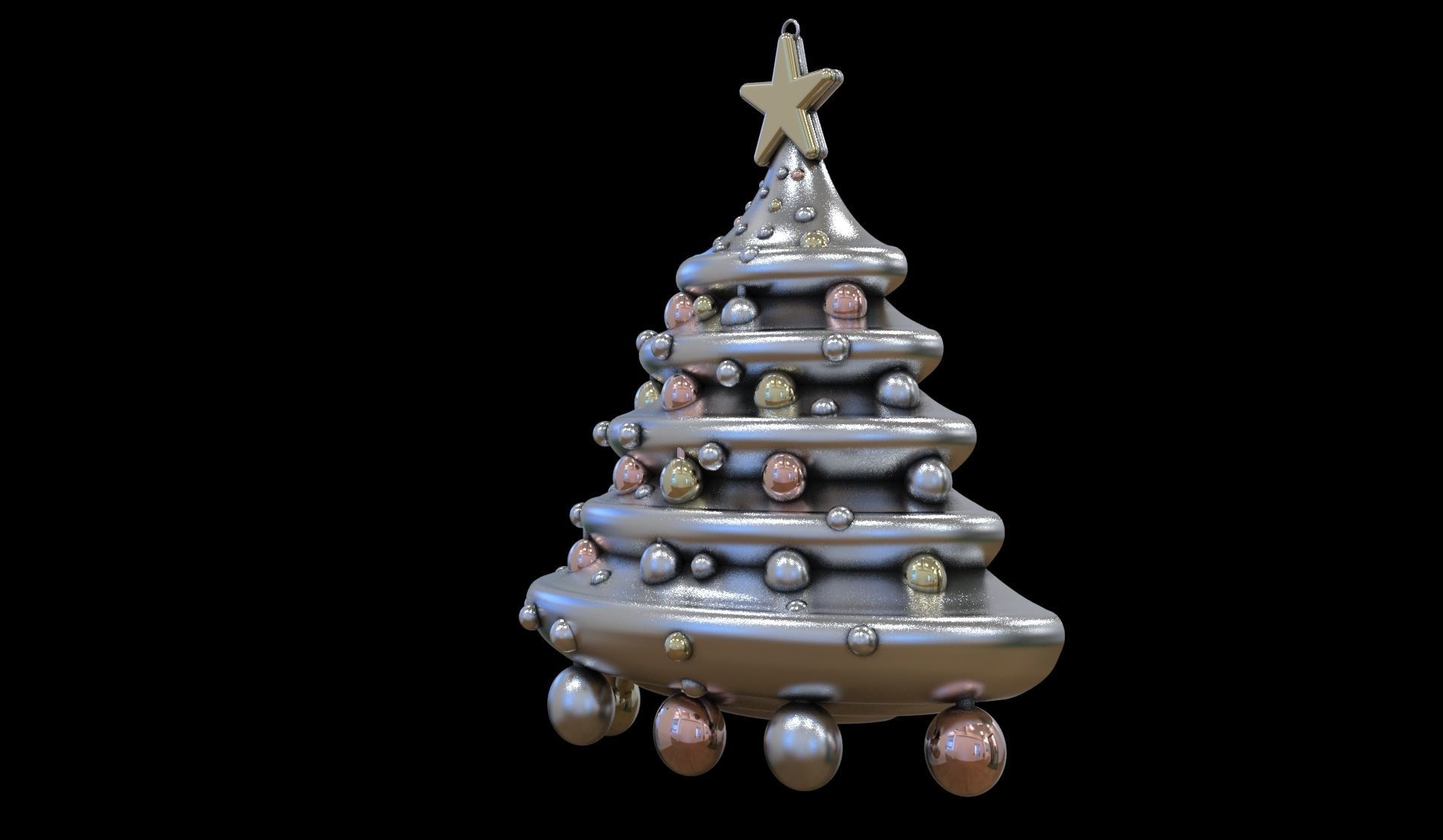 Christmas Tree Pendant 3D print model_6