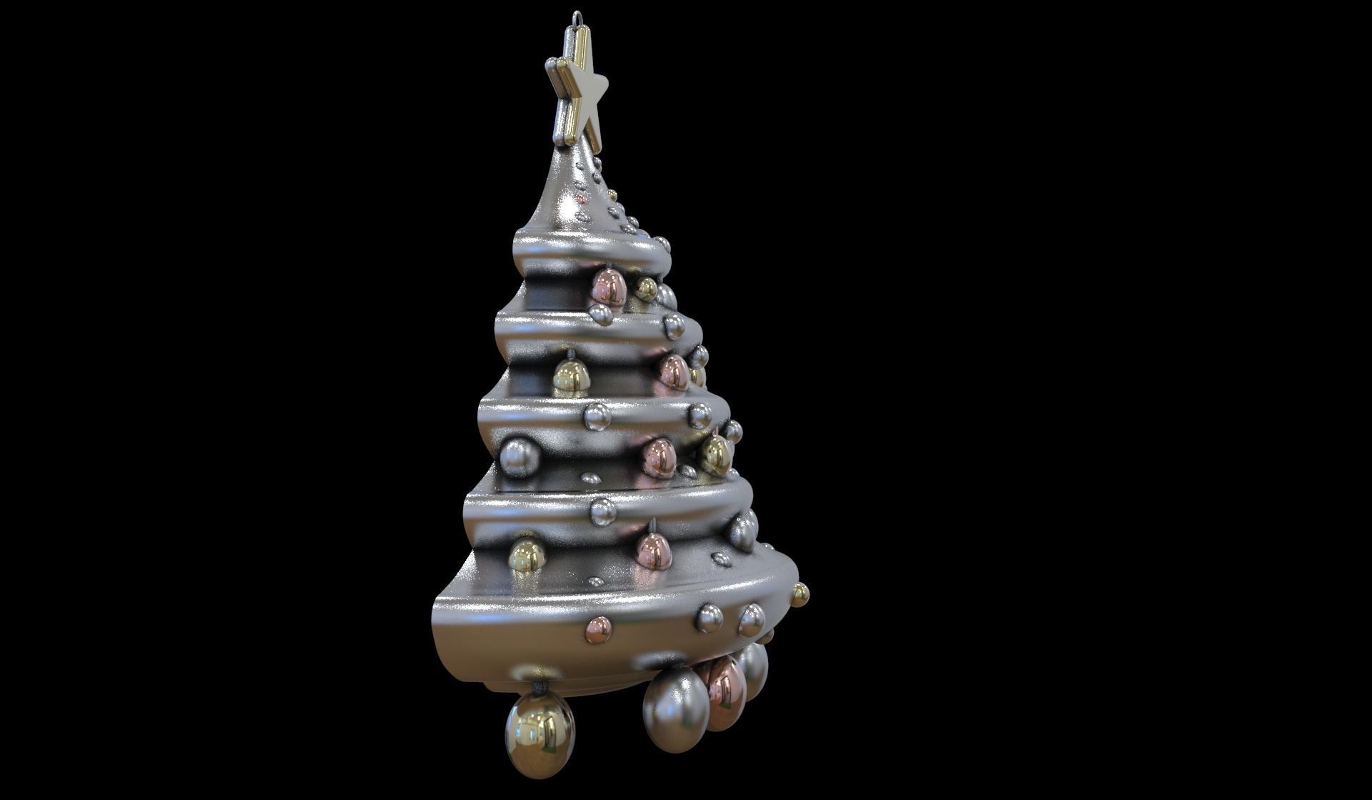 Christmas Tree Pendant 3D print model_4