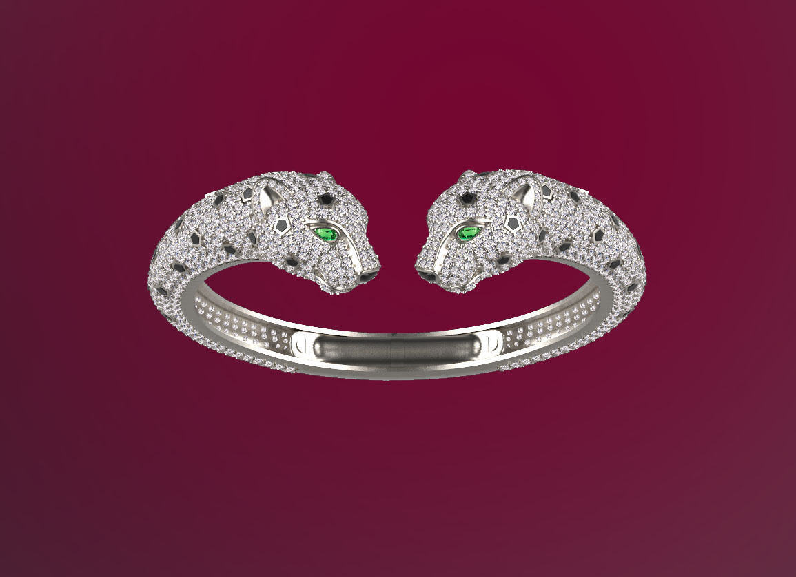 bracelet  panther 3D print model_12