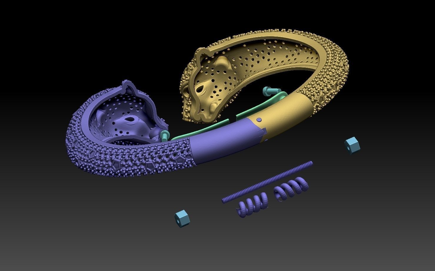 bracelet  panther 3D print model_6