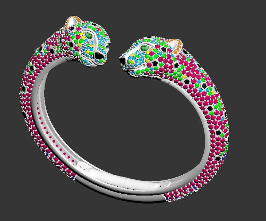 bracelet  panther 3D print model_10