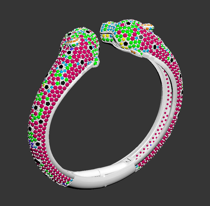 bracelet  panther 3D print model_9