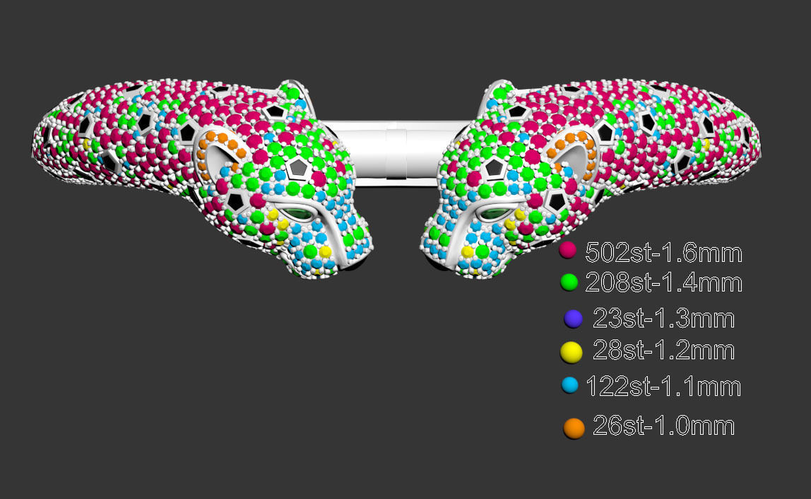 bracelet  panther 3D print model_8