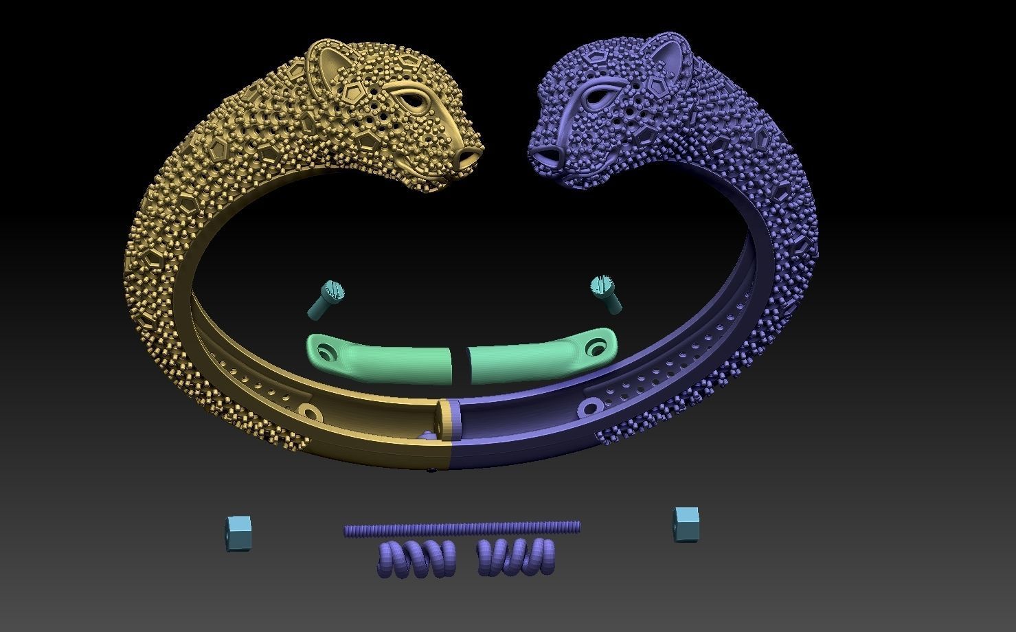 bracelet  panther 3D print model_7