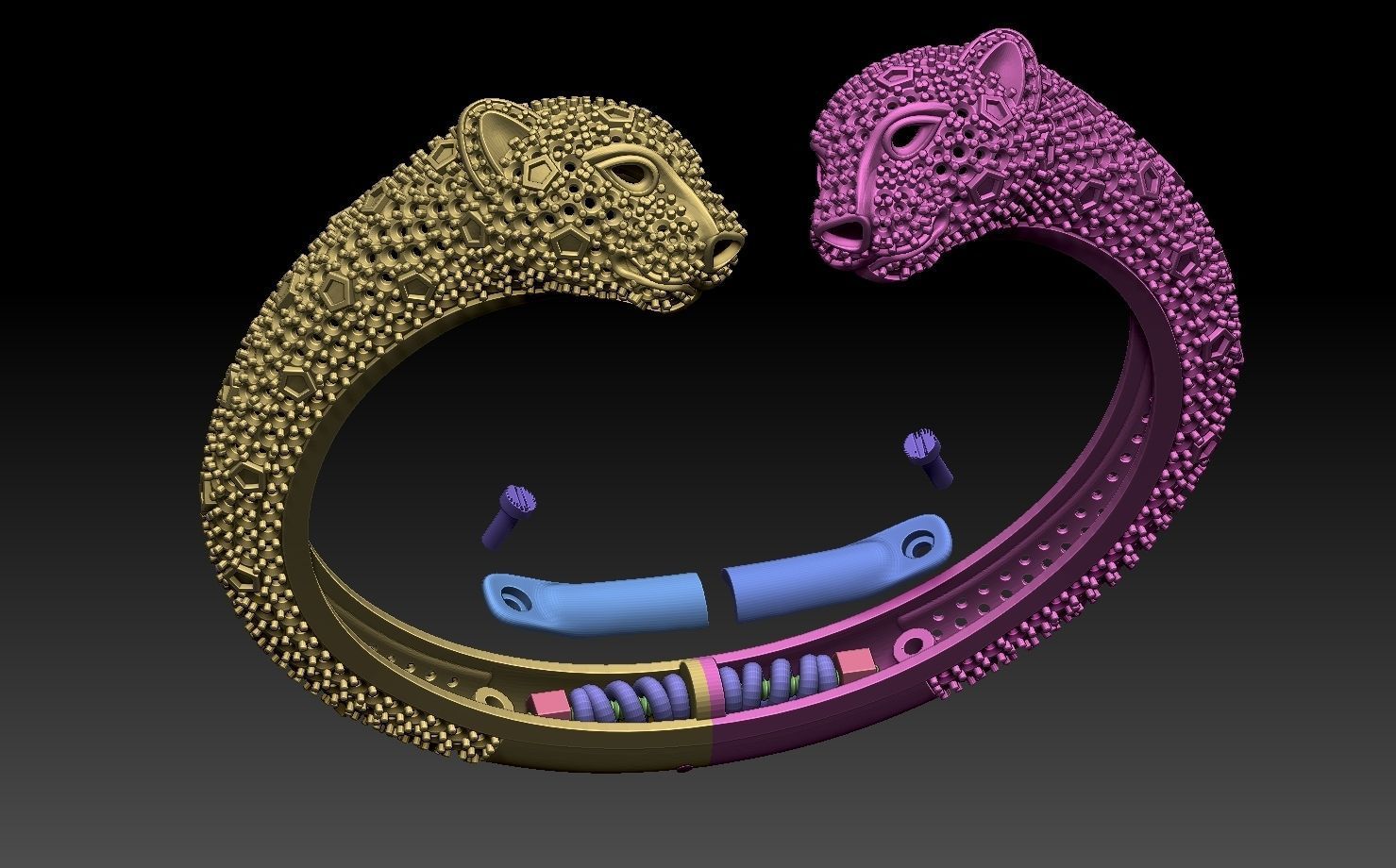 bracelet  panther 3D print model_5