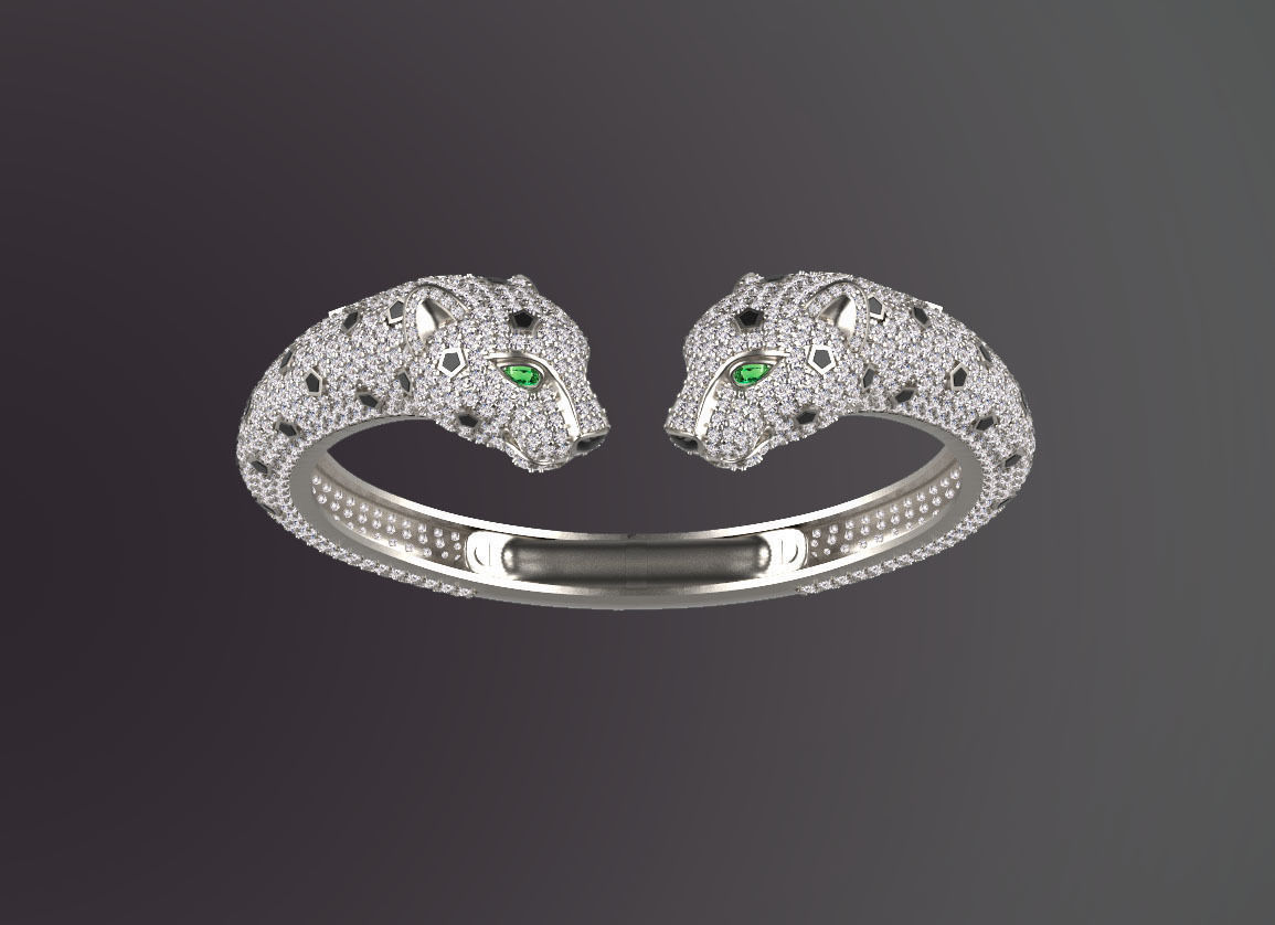 bracelet  panther 3D print model_16