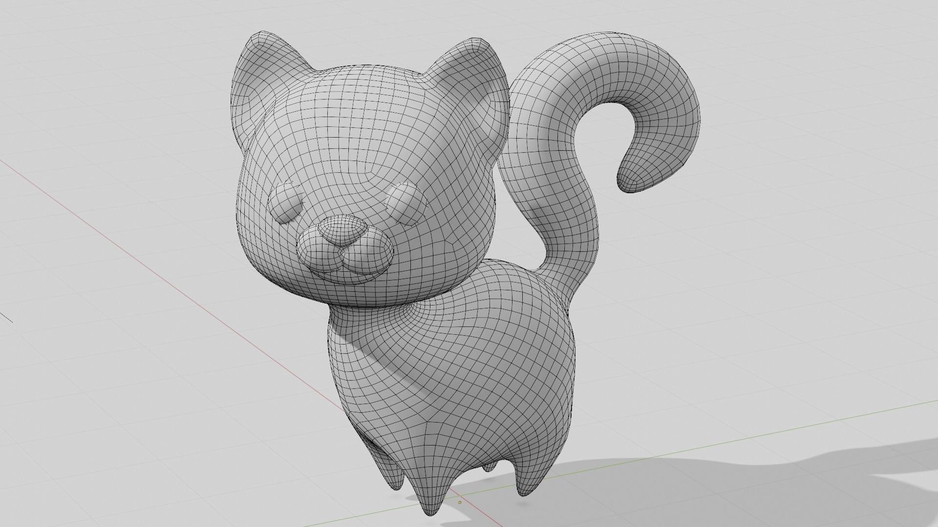White cute cat  Low-poly 3D model_6