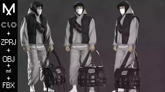 NEW CONCEPT OUTFIT MALE OBJ mtl FBX ZPRJ