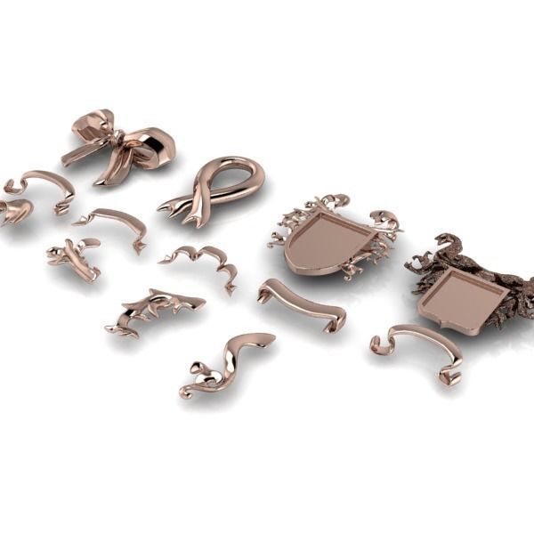 Various Ribbon Collection elements 3D print model_11