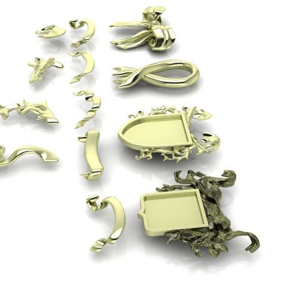 Various Ribbon Collection elements 3D print model_16