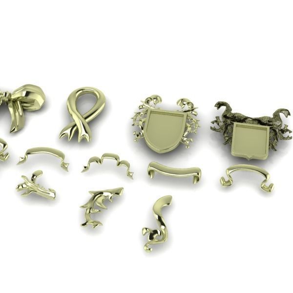 Various Ribbon Collection elements 3D print model_17