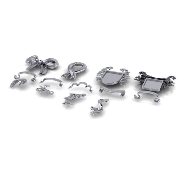 Various Ribbon Collection elements 3D print model_3