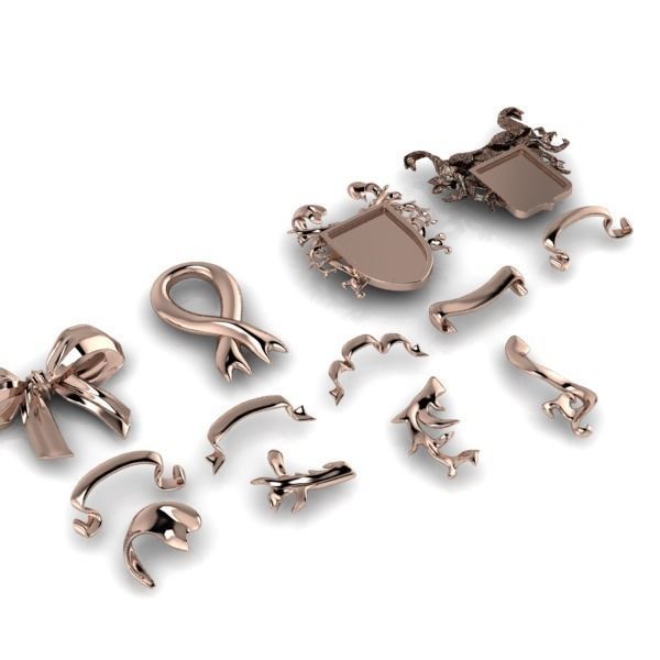 Various Ribbon Collection elements 3D print model_13