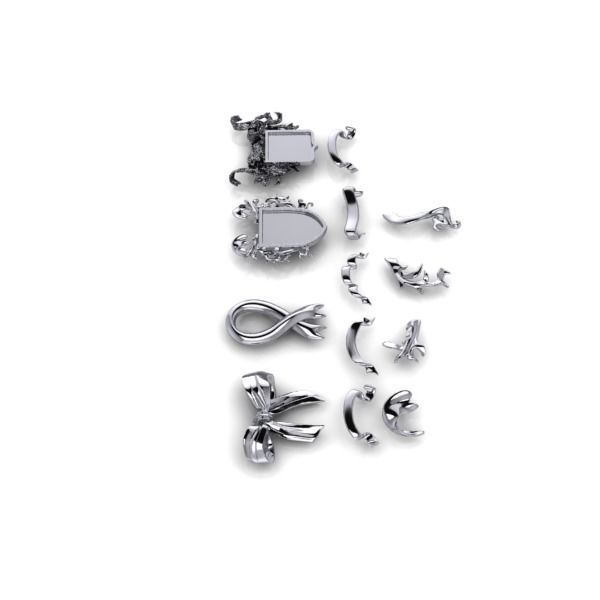 Various Ribbon Collection elements 3D print model_7