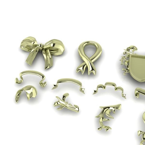 Various Ribbon Collection elements 3D print model_18