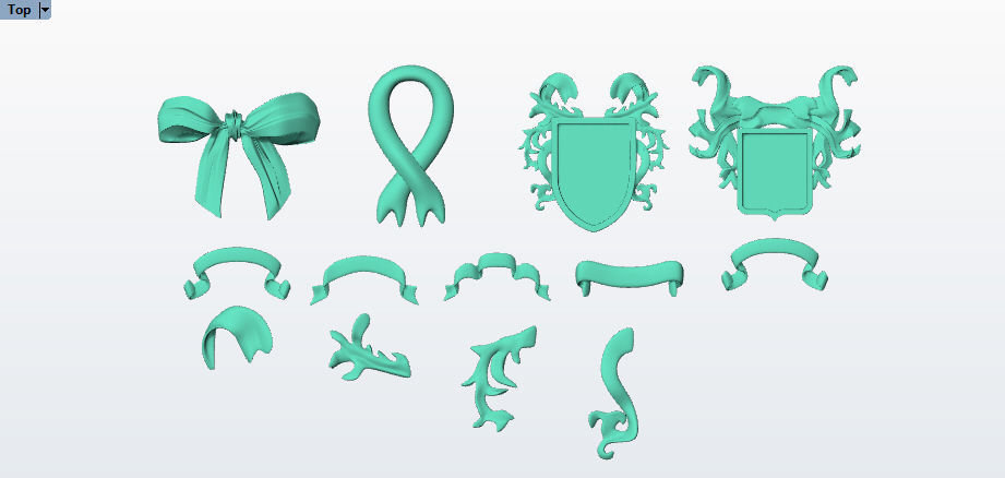Various Ribbon Collection elements 3D print model_19