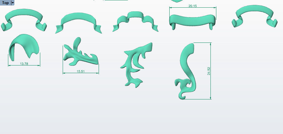 Various Ribbon Collection elements 3D print model_22