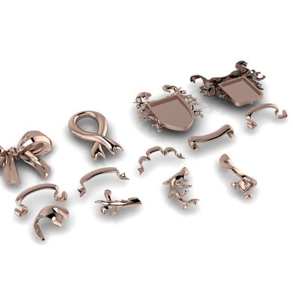 Various Ribbon Collection elements 3D print model_1