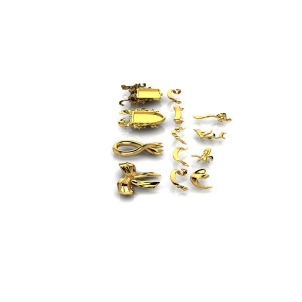 Various Ribbon Collection elements 3D print model_8