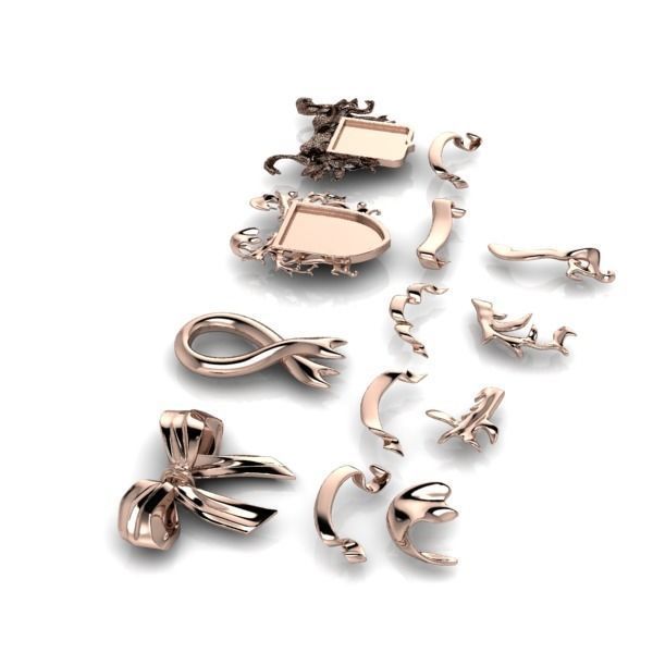 Various Ribbon Collection elements 3D print model_10