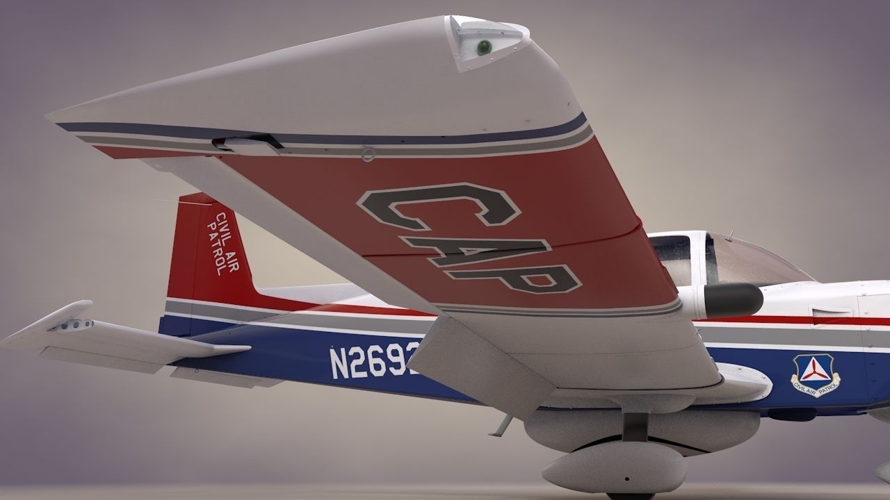 Civil Air Patrol Grumman Cheetah Low-poly 3D model_9
