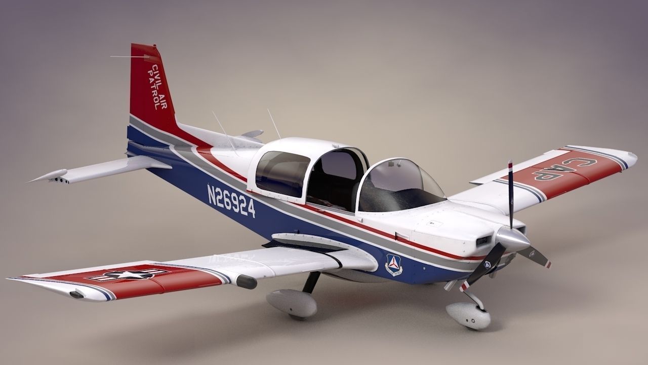 Civil Air Patrol Grumman Cheetah Low-poly 3D model_5