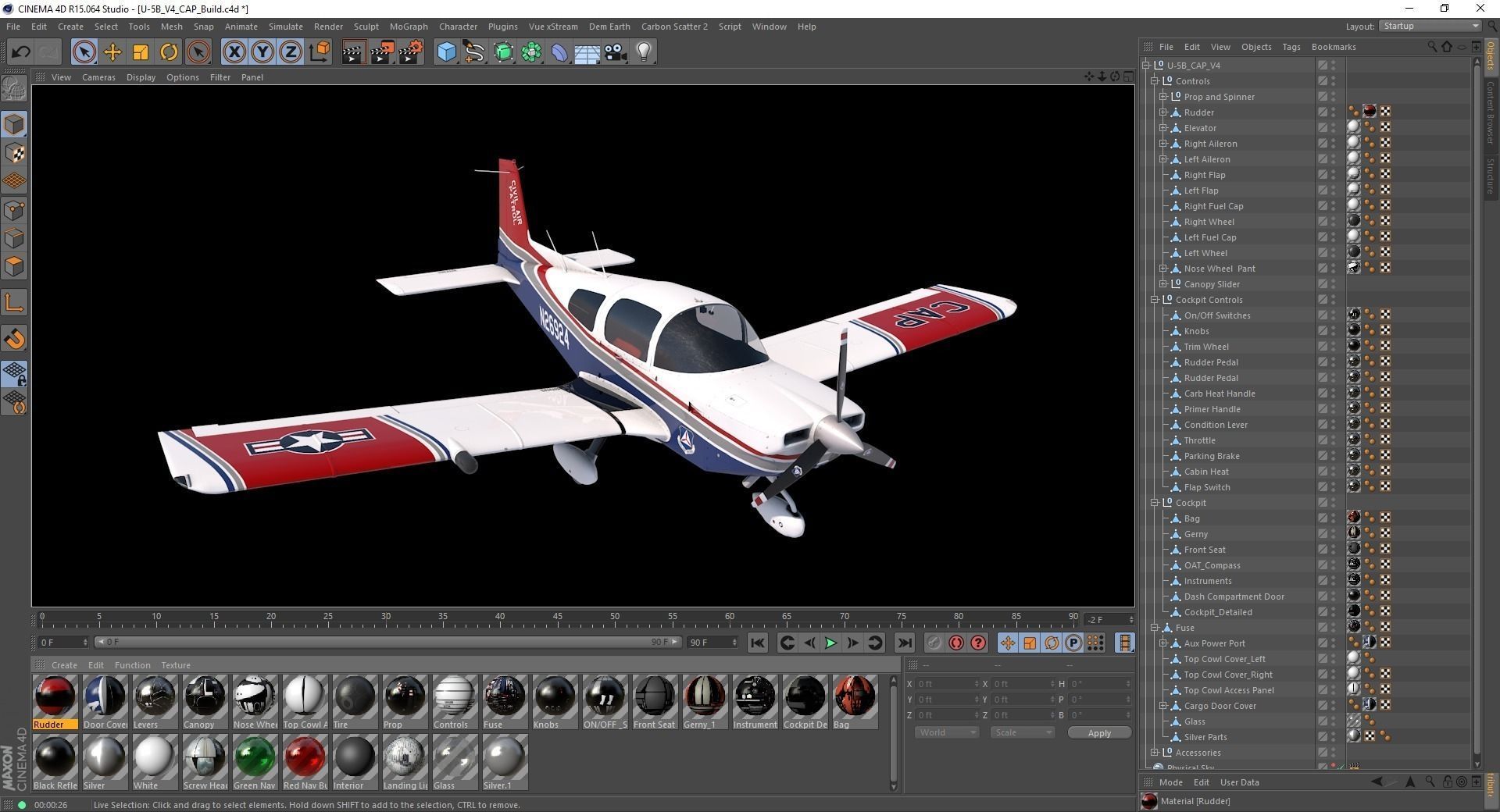 Civil Air Patrol Grumman Cheetah Low-poly 3D model_16