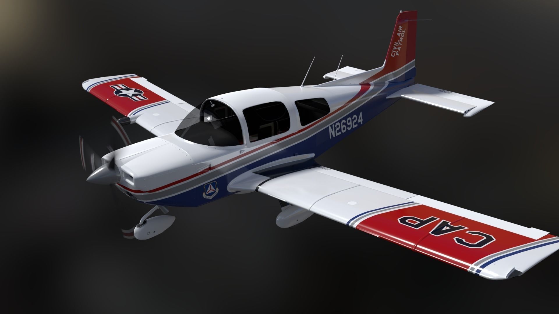 Civil Air Patrol Grumman Cheetah Low-poly 3D model_17