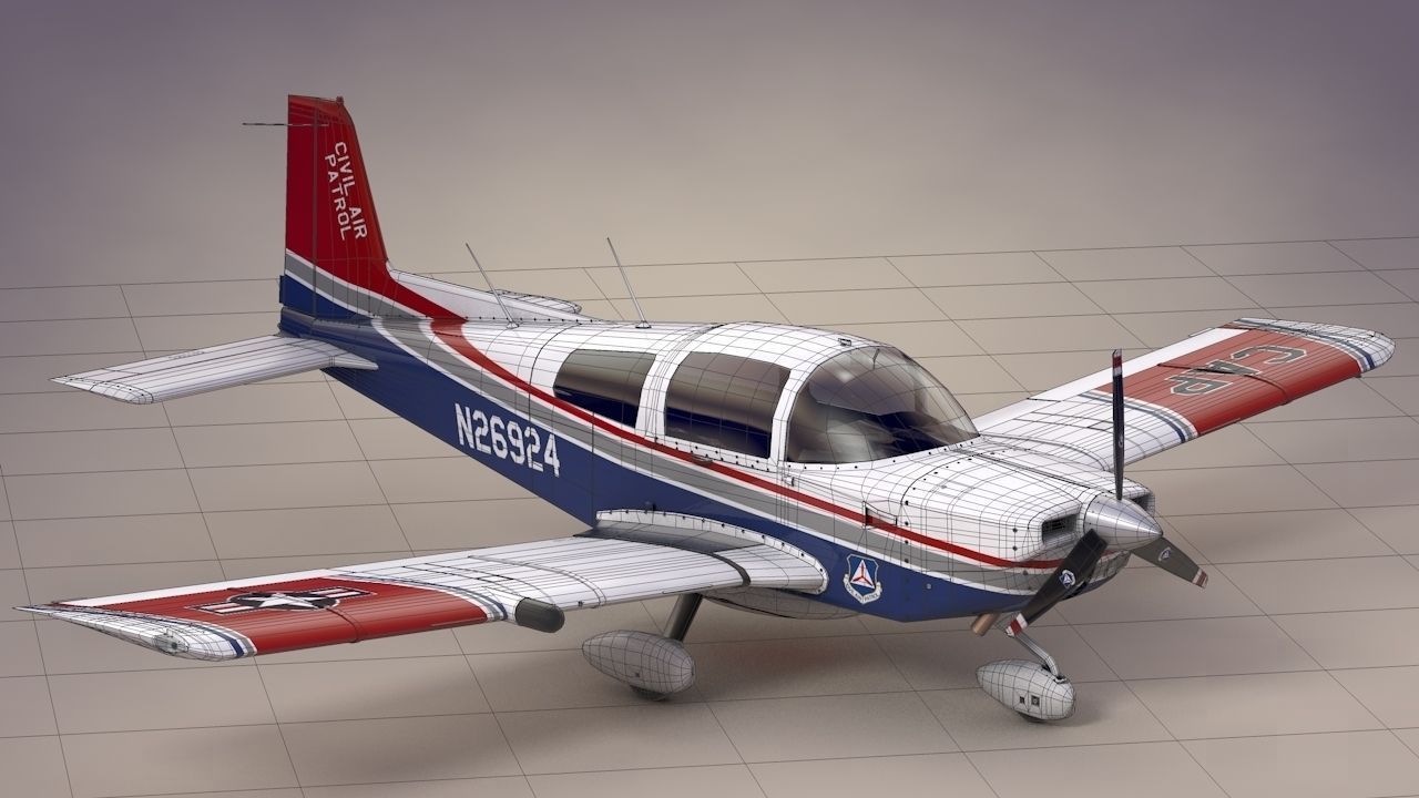 Civil Air Patrol Grumman Cheetah Low-poly 3D model_1