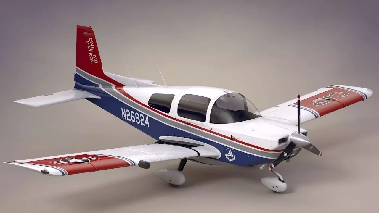 Civil Air Patrol Grumman Cheetah Low-poly 3D model_0